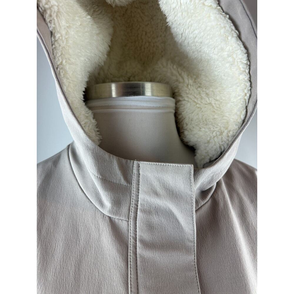 J. Jill Fit Sherpa Lined Full Zip Hooded Coat Beige Zip Pockets XL Cozy Warm EUC - Picture 16 of 16